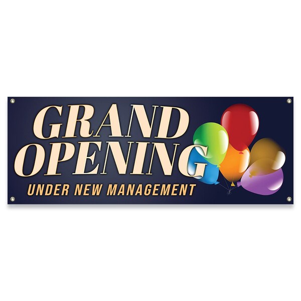 Signmission Grand Opening Under New Management Banner Concession Stand Food Truck Single Sided B-30074 - main